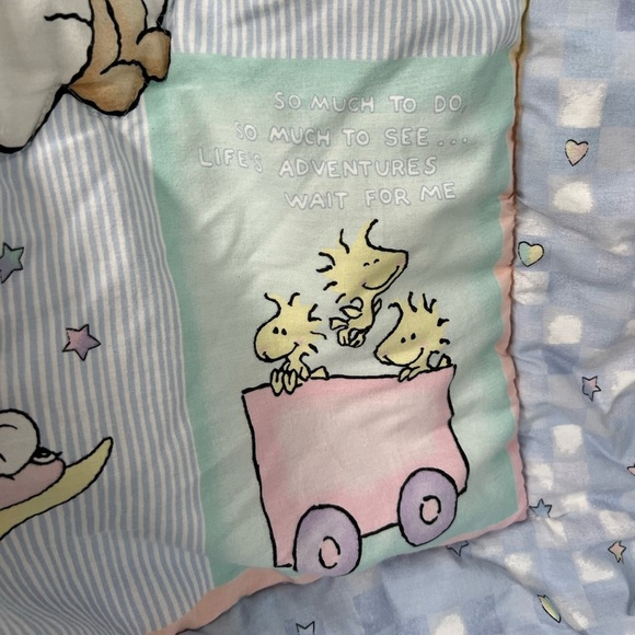 Vintage Lambs & Ivy My Little Snoopy Crib Comforter & Diaper Caddy - Picture 8 of 14